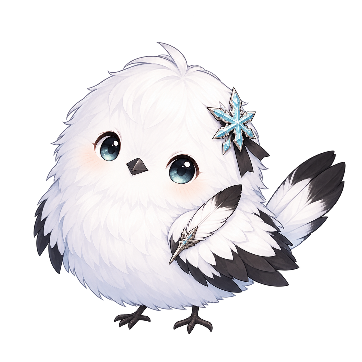 丸くて白い、鳥のシマ棒